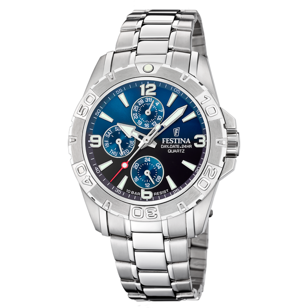 Festina Orologio Multifunzione Acciaio Quadrante Blu-Nero