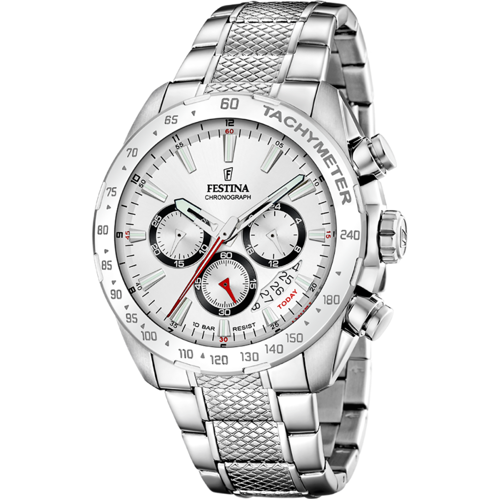 Festina Orologio Cronografo Acciaio Quadrante Bianco