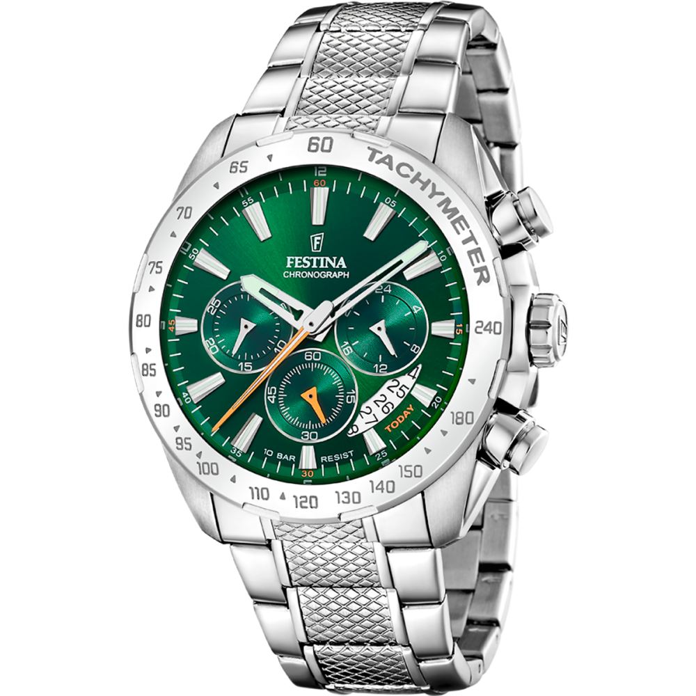Festina Orologio Cronografo Acciaio Quadrante Verde