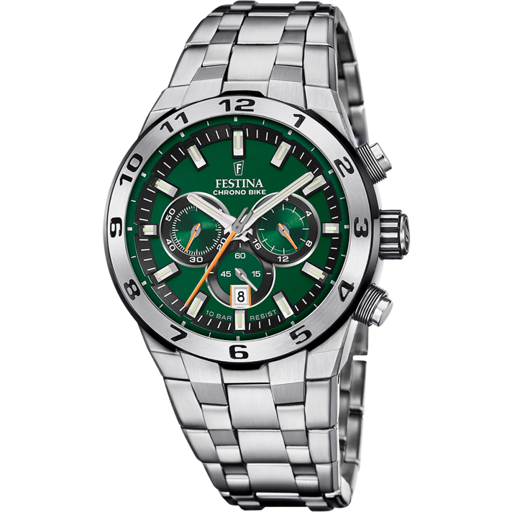 Festina Orologio Cronografo Acciaio Quadrante Verde