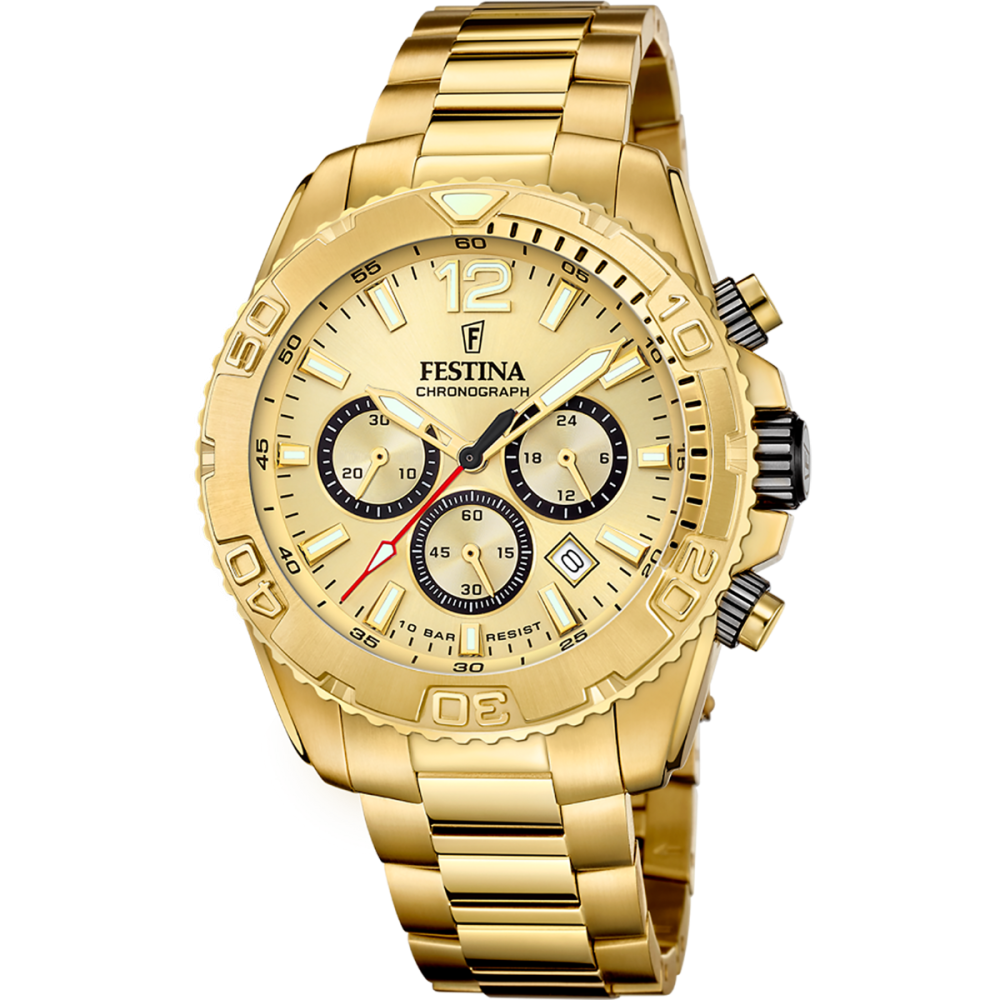 Festina Orologio Cronografo Acciaio Gold Quadrante Gold