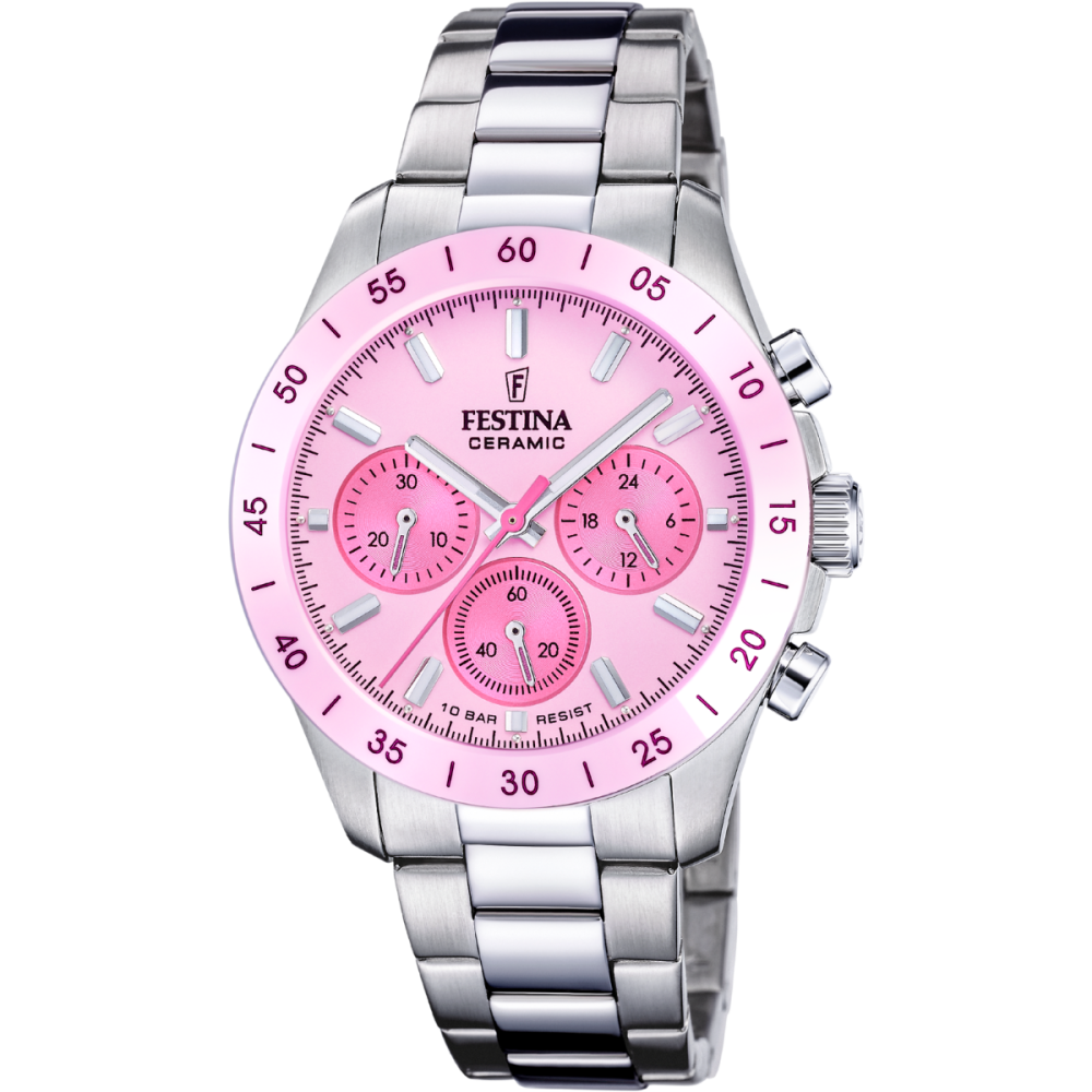 Festina Orologio Cronografo Acciaio Quadrante Rosa