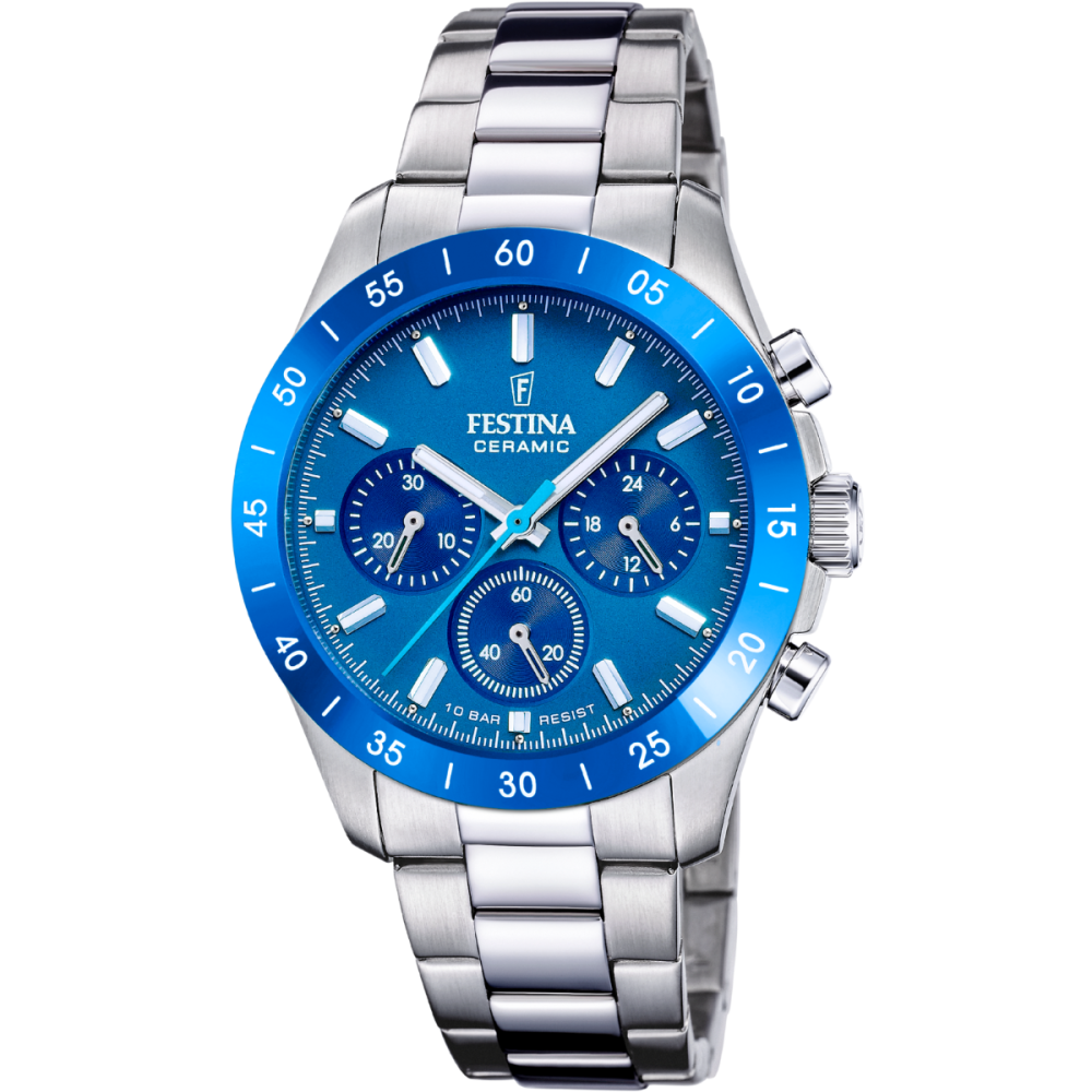 Festina Orologio Cronografo Acciaio Quadrante Blu