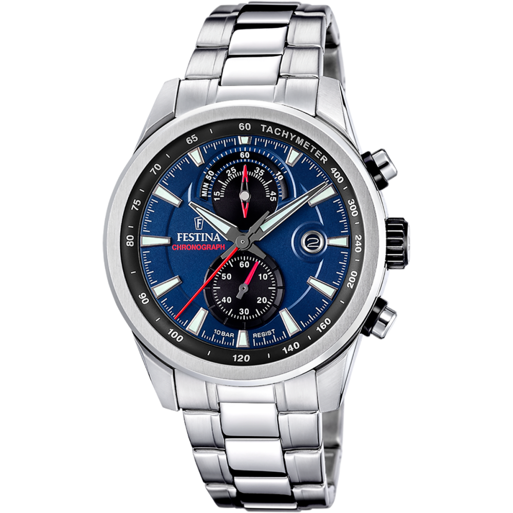 Festina Orologio Cronografo Acciaio Quadrante Blu