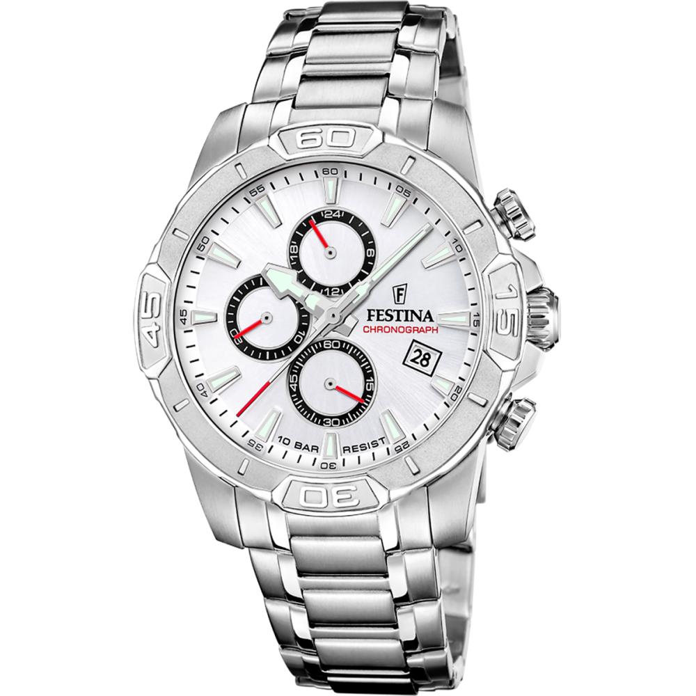 Festina Orologio Cronografo Acciaio Quadrante Silver
