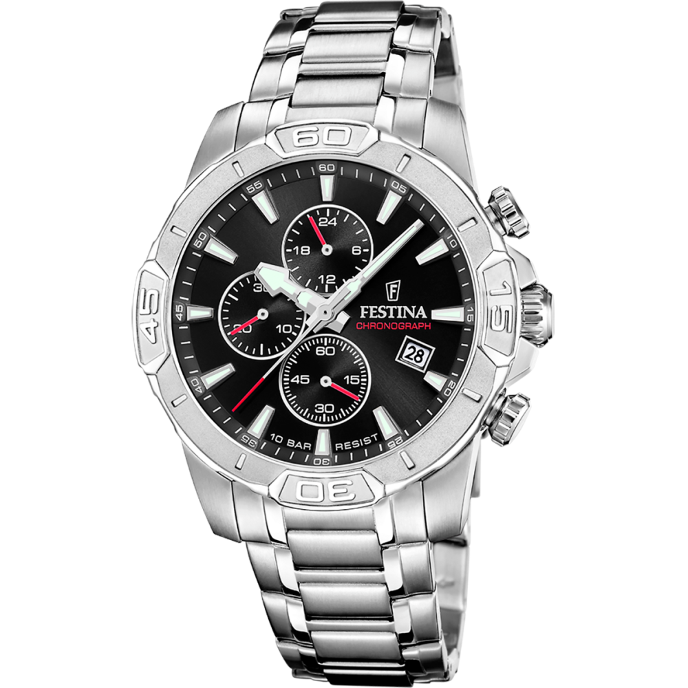 Festina Orologio Cronografo Acciaio Quadrante Nero