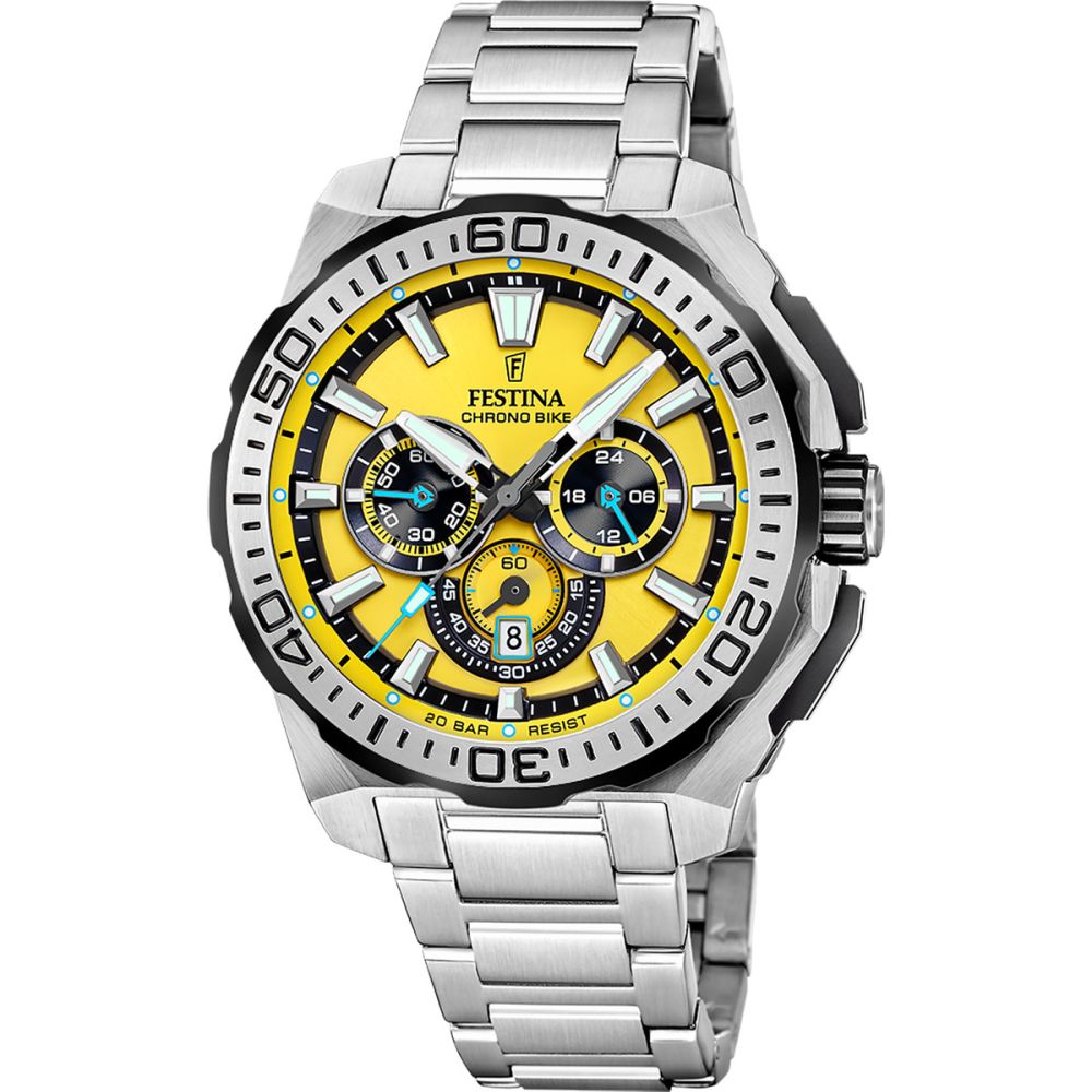 Festina Orologio Cronografo Acciaio Quadrante Giallo