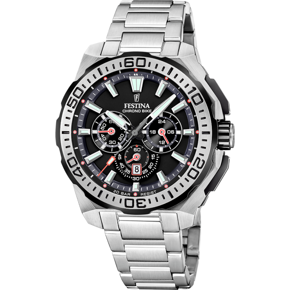 Festina Orologio Cronografo Acciaio Quadrante Nero