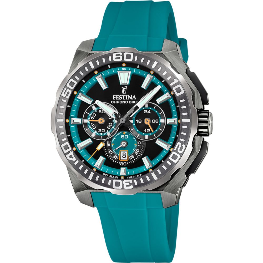 Festina Orologio Cronografo Acciaio Quadrante Nero-Verde