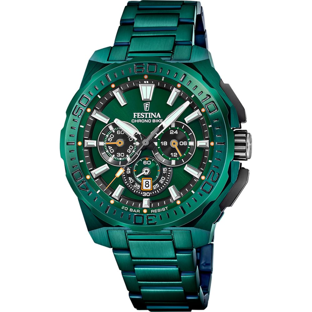 Festina Orologio Cronografo Acciaio Verde Quadrante Verde