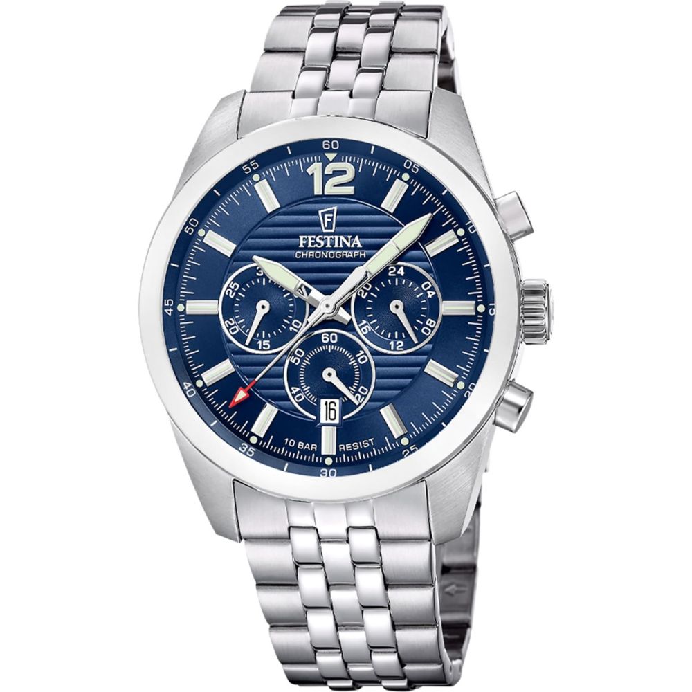 Festina Cronografo Acciaio Quadrante Blu