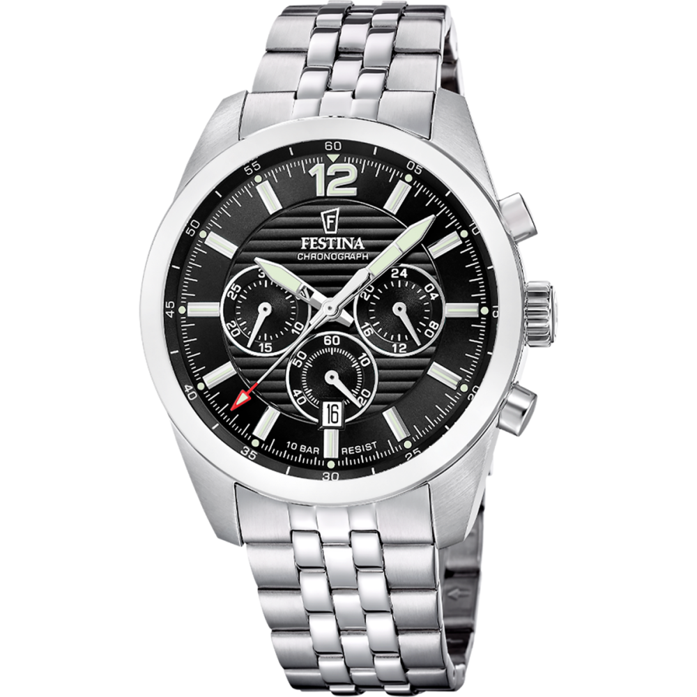Festina Orologio Cronografo Acciaio Quadrante Nero
