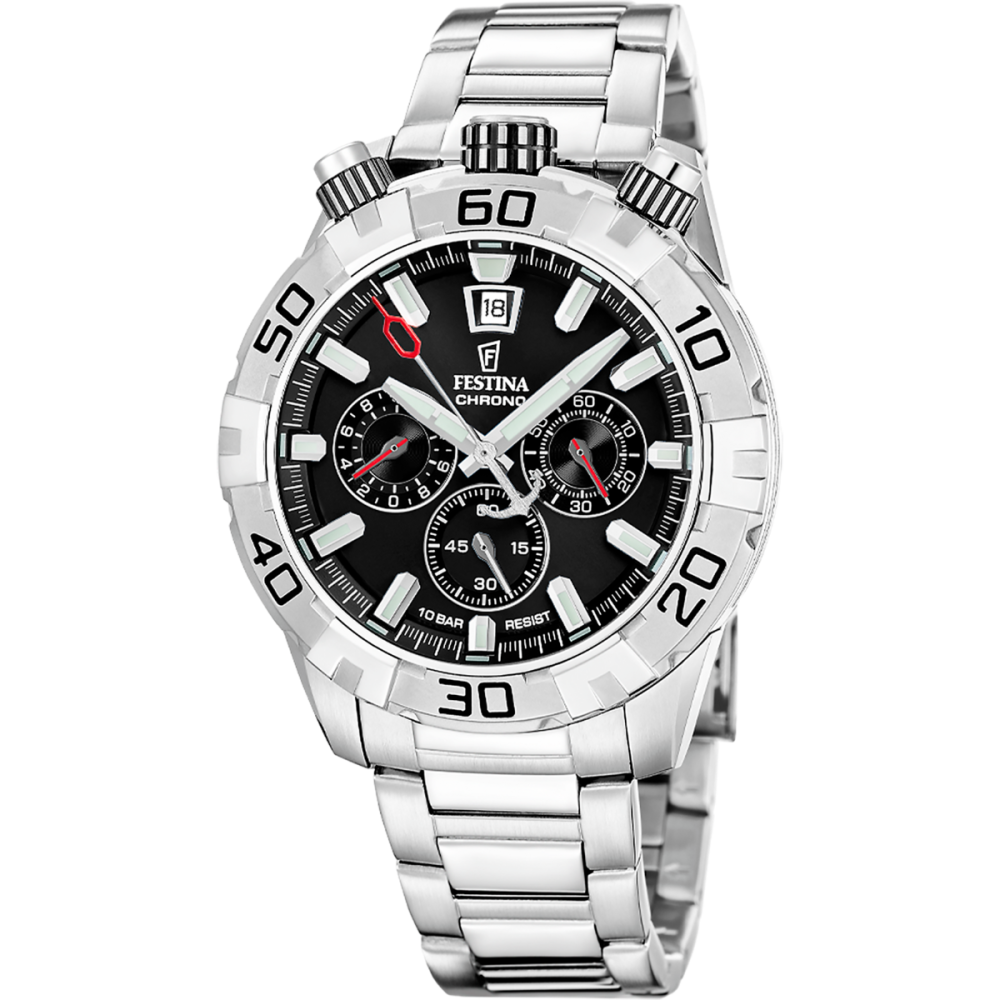 Festina Orologio Cronografo Acciaio Quadrante Nero