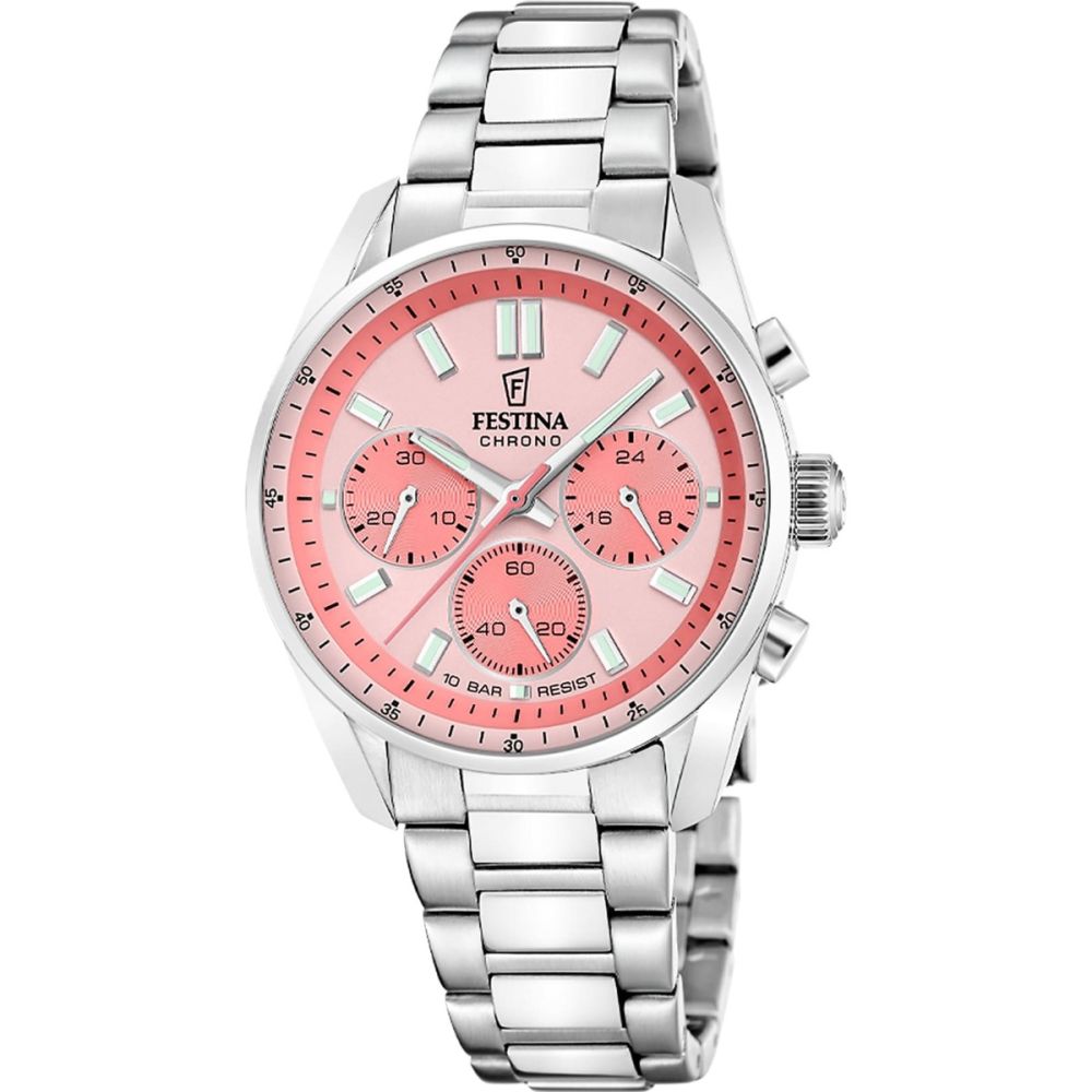 Festina Cronografo Acciaio Quadrante Rosa