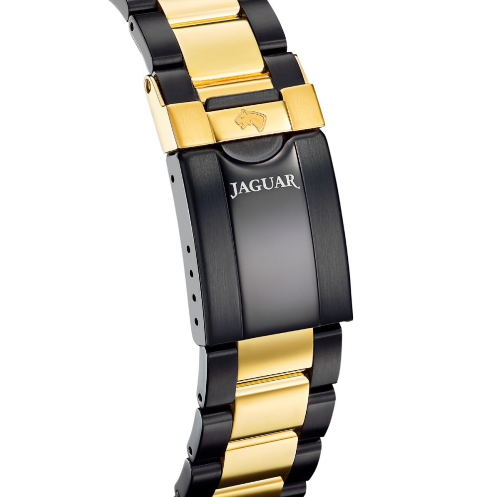 Jaguar Orologio Solo Tempo Gmt Acciaio Nero-Gold Quadrante Nero