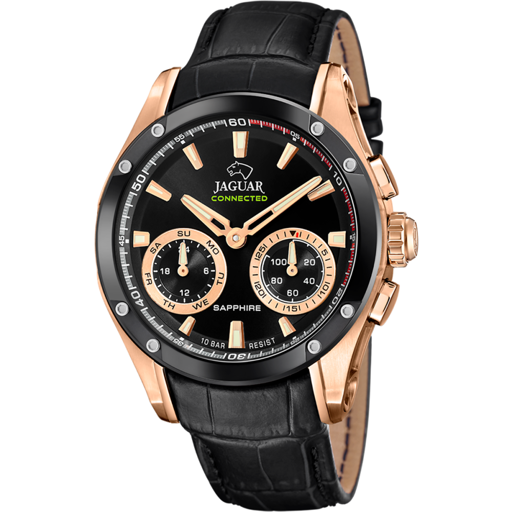 Jaguar Orologio Connected Uomo Acciaio Rosè Quadrante Nero