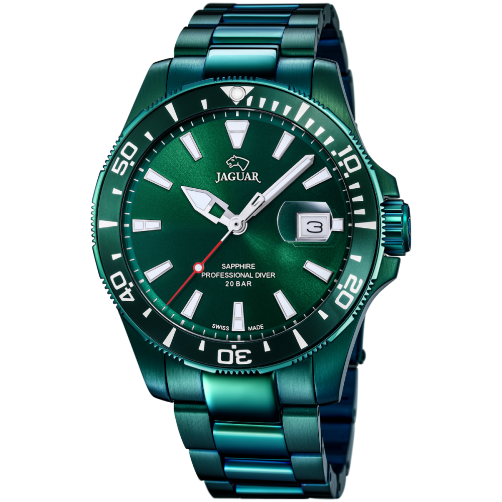 Jaguar Orologio Solo Tempo Acciaio Verde