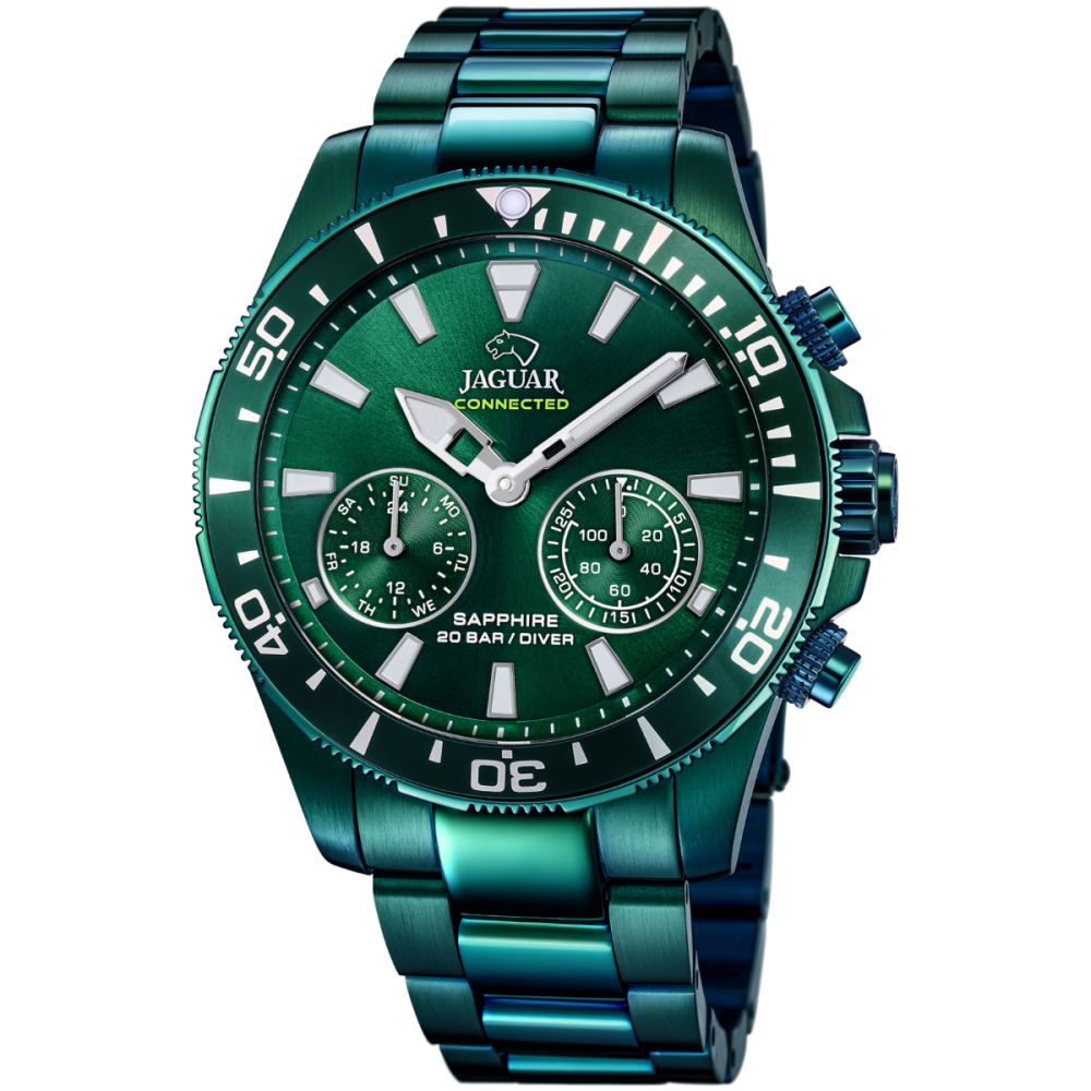 Jaguar Orologio Connected Uomo Acciaio Verde Quadrante Verde