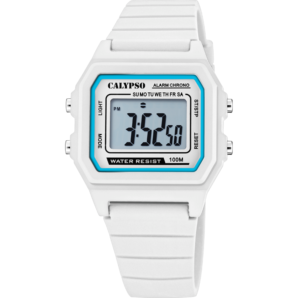 Calypso Orologio Digitale Multifunzione Gomma Bianco