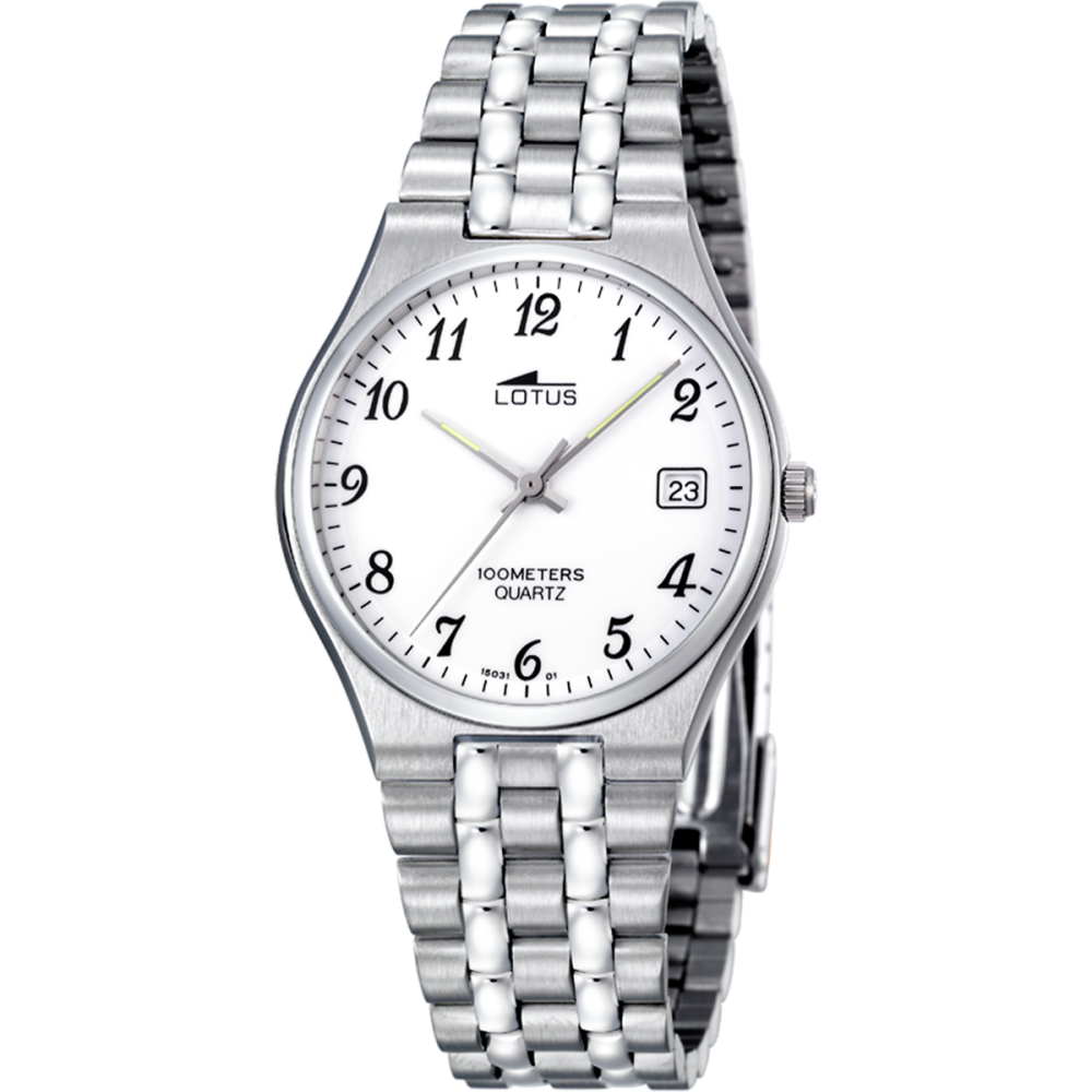 Lotus Orologio Acciaio Solo Tempo Quadrante Bianco
