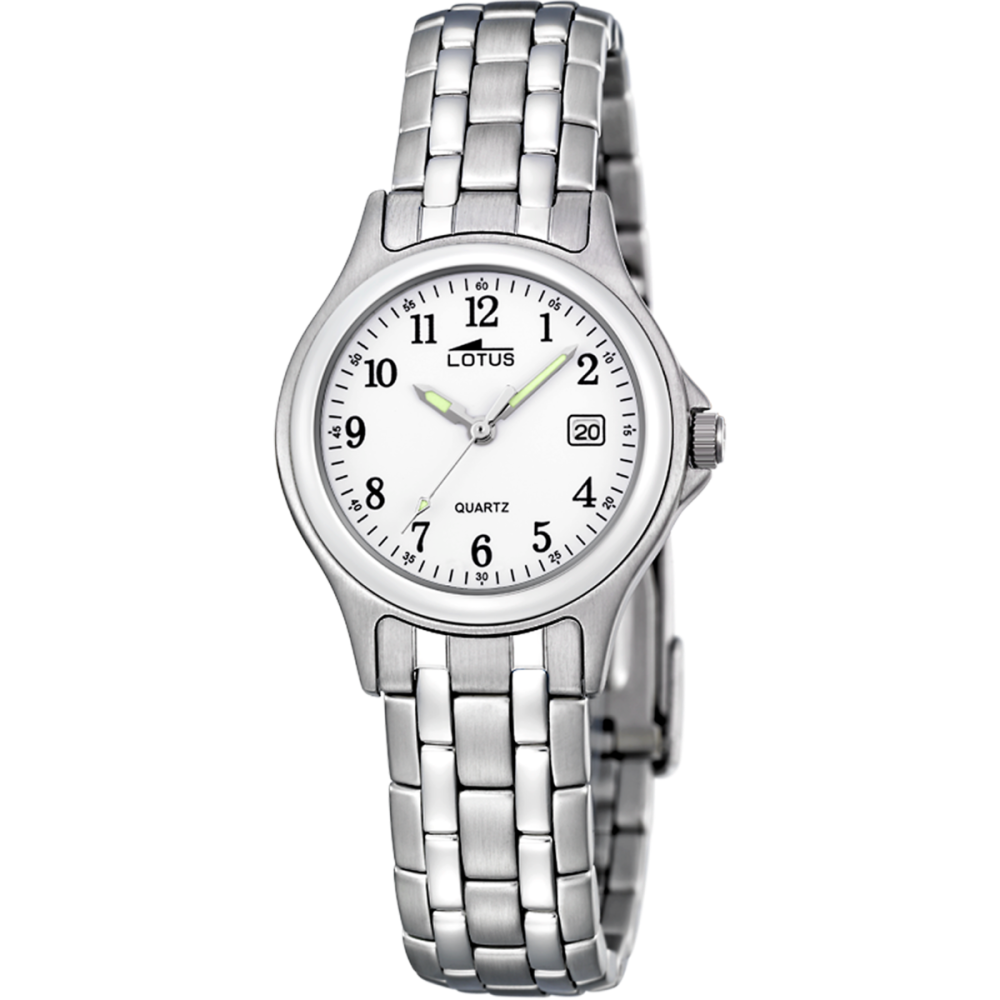 Lotus Orologio Acciaio Solo Tempo Quadrante Bianco