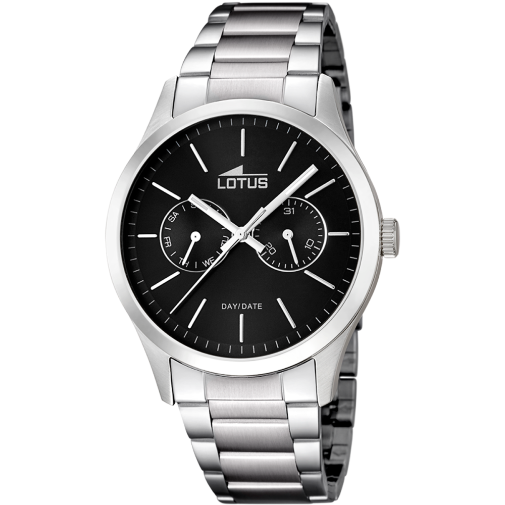 Lotus Orologio Acciaio Multifunzione Quadrante Nero