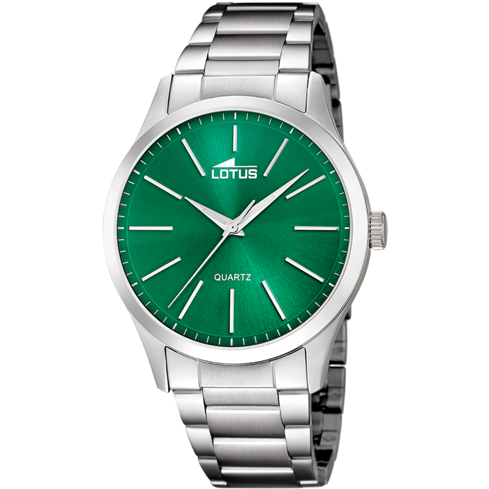Lotus Orologio Acciaio Solo Tempo Quadrante Verde
