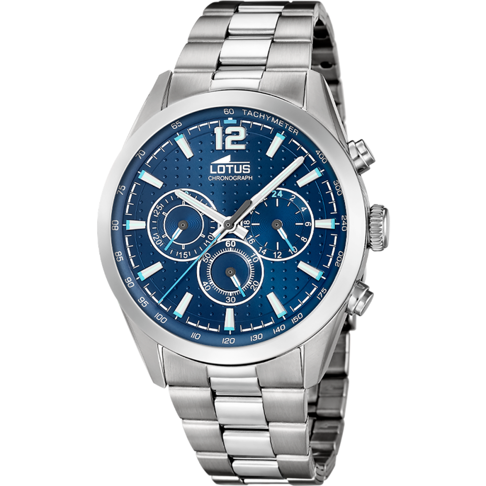 Lotus Orologio Cronografo Acciaio Quadrante Blu