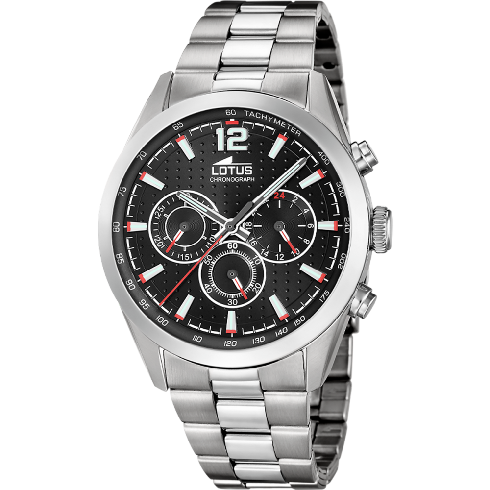 Lotus Orologio Cronografo Acciaio Quadrante Nero
