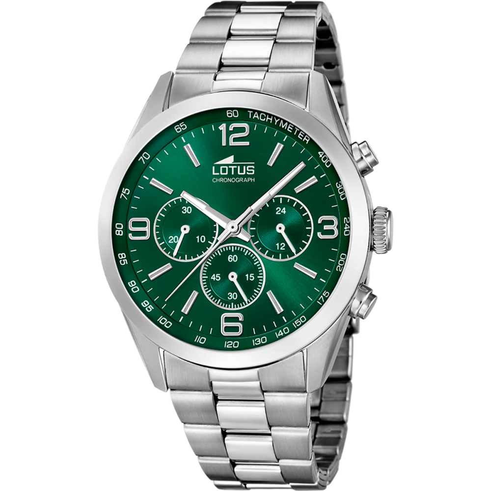 Lotus Orologio Cronografo Acciaio Quadrante Verde