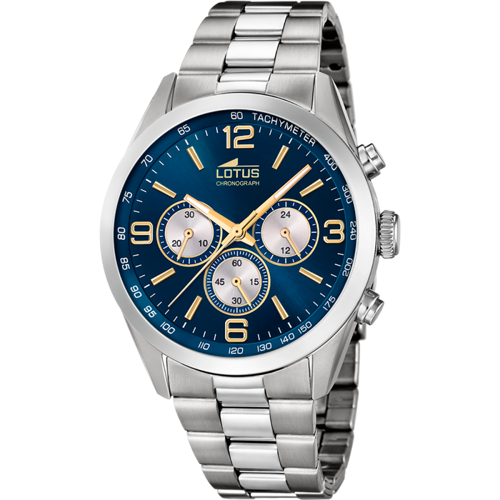 Lotus Orologio Cronografo Acciaio Quadrante Azzurro