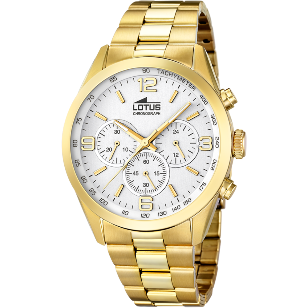 Lotus Orologio Acciaio Gold Cronografo Quadrante Silver