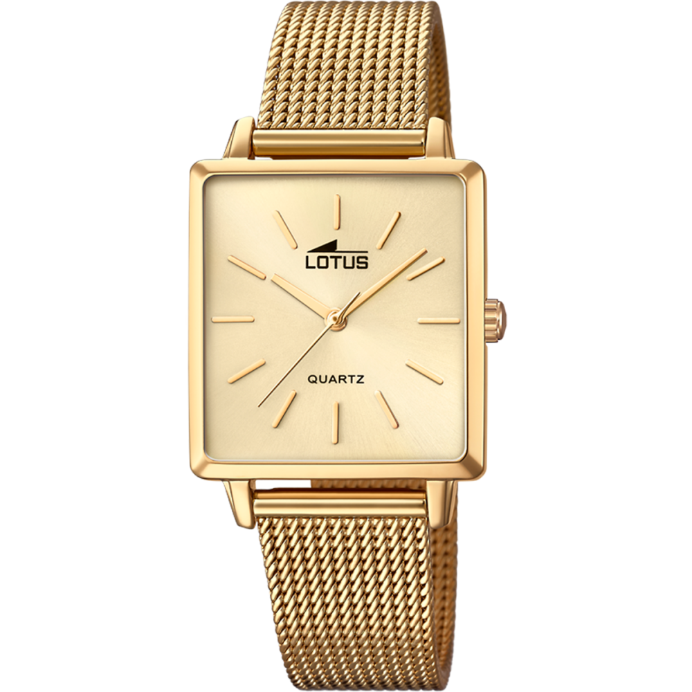 Lotus Orologio Acciaio Solo Tempo Quadrante Dorato