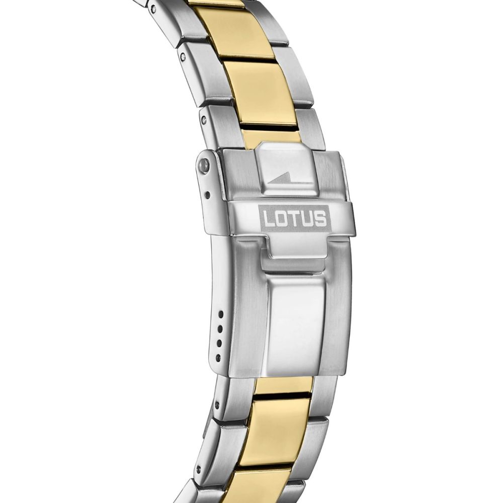 Lotus Cronografo Acciaio Bicolore Quadrante Nero