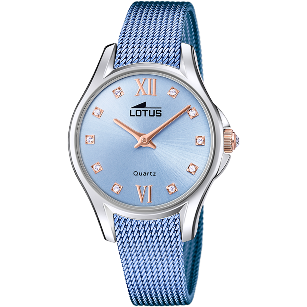 Lotus Orologio Acciaio Solo Tempo Quadrante Azzurro