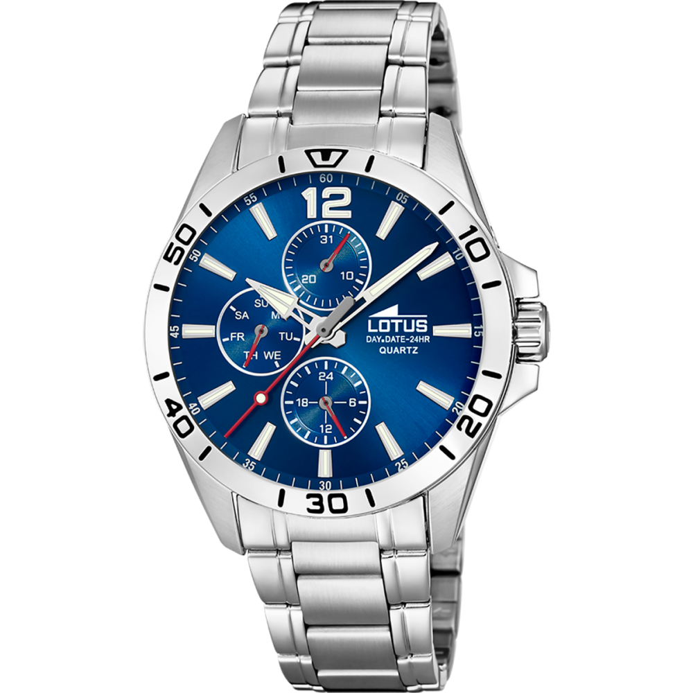 Lotus Orologio Acciaio Multifunzione Quadrante Blu