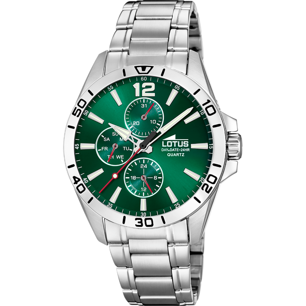 Lotus Orologio Multifunzione Acciaio Quadrante Verde
