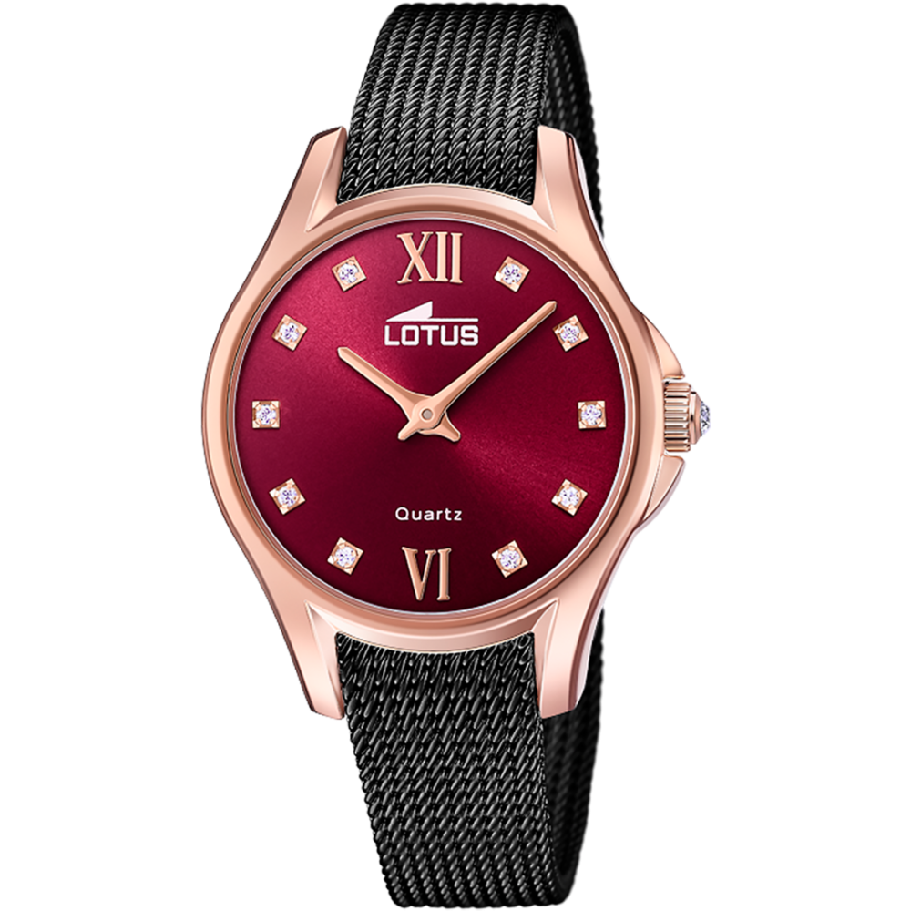 Lotus Orologio Acciaio Solo Tempo Quadrante Bordeaux