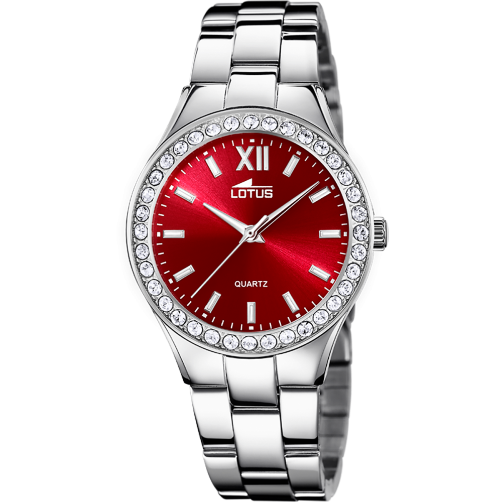 Lotus Orologio Acciaio Solo Tempo Quadrante Rosso