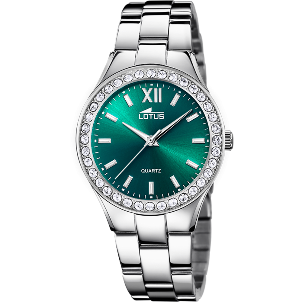 Lotus Orologio Acciaio Solo Tempo Quadrante Verde