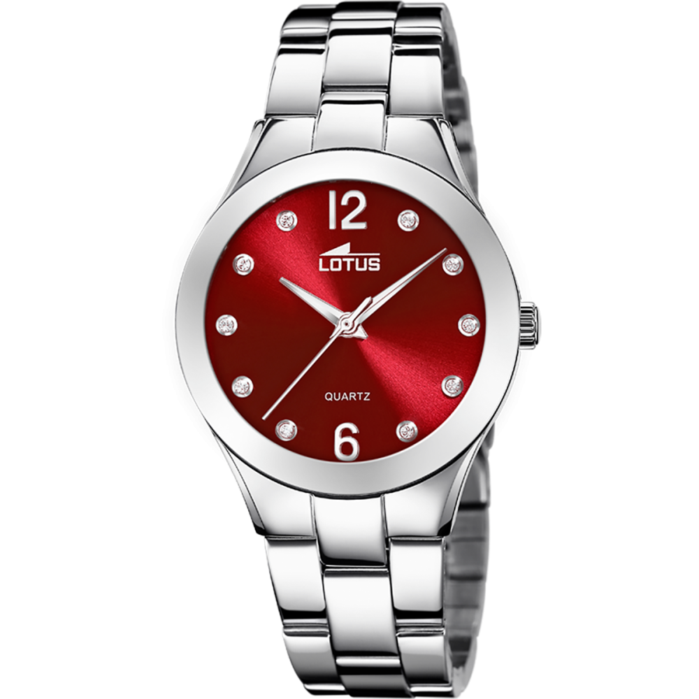 Lotus Orologio Acciaio Solo Tempo Quadrante Bordeaux