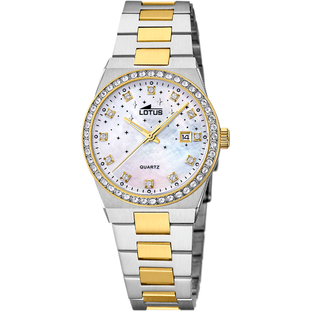 Lotus Orologio Solo Tempo Acciaio e Oro Quadrante Silver