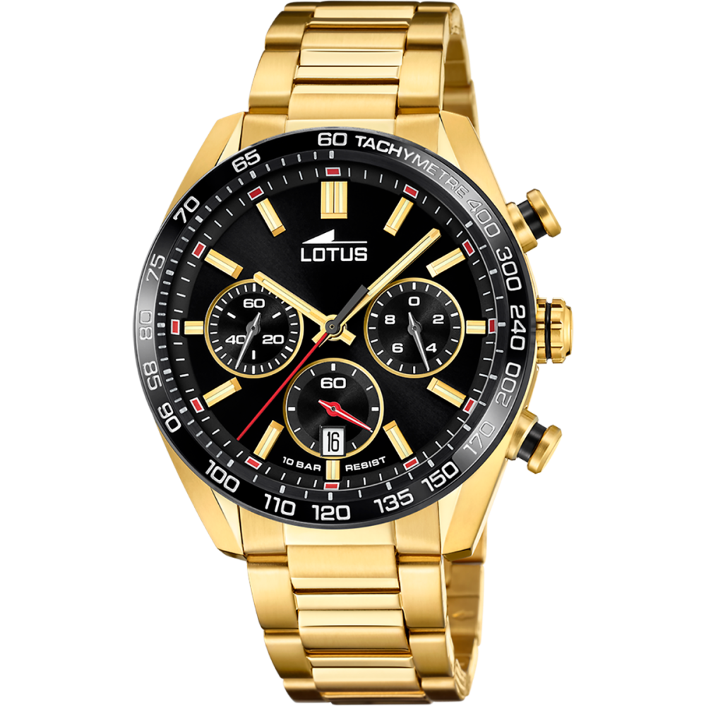 Lotus Orologio Uomo Cronografo Acciaio Gold