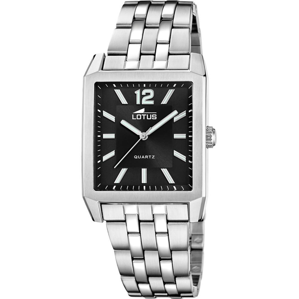Lotus Orologio Solo Tempo Acciaio Quadrante Nero