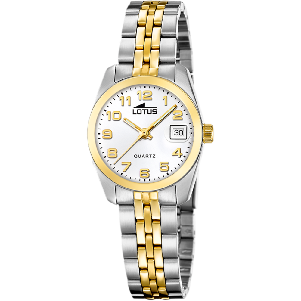 Lotus Orologio Solo Tempo Acciaio Bicolore Quadrante Bianco
