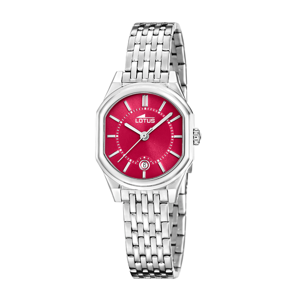 Lotus Orologio Solo Tempo Acciaio Quadrante Rosso