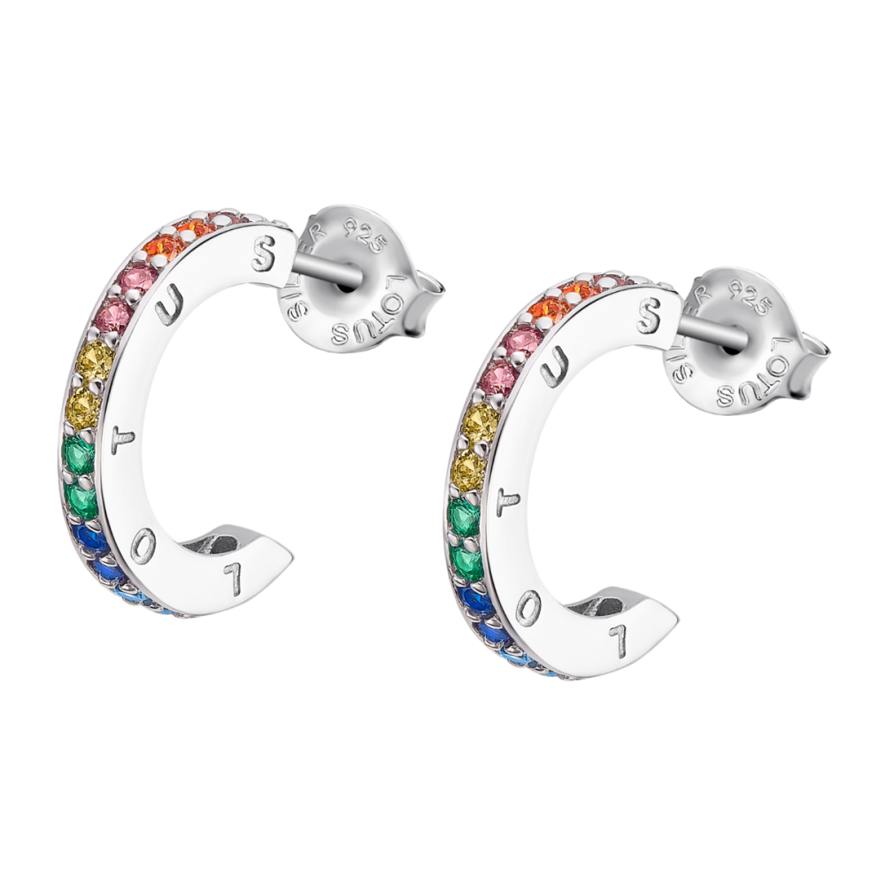 Lotus Orecchini Lobo Argento Multicolor