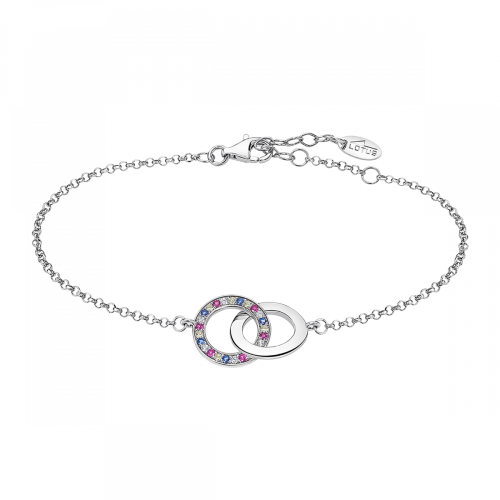 Lotus Bracciale Argento Elementi Zirconi Multicolor