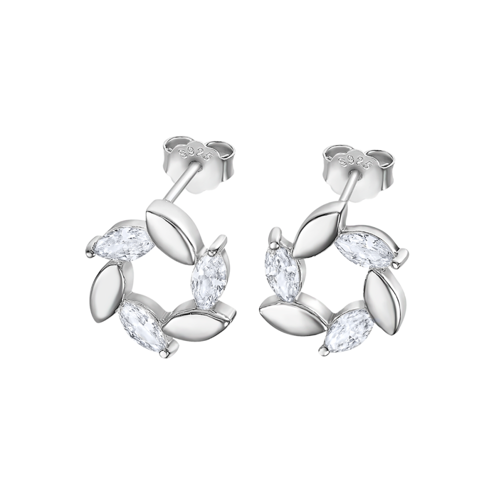 Lotus Orecchini Donna Argento Rodiato 6 Foglie