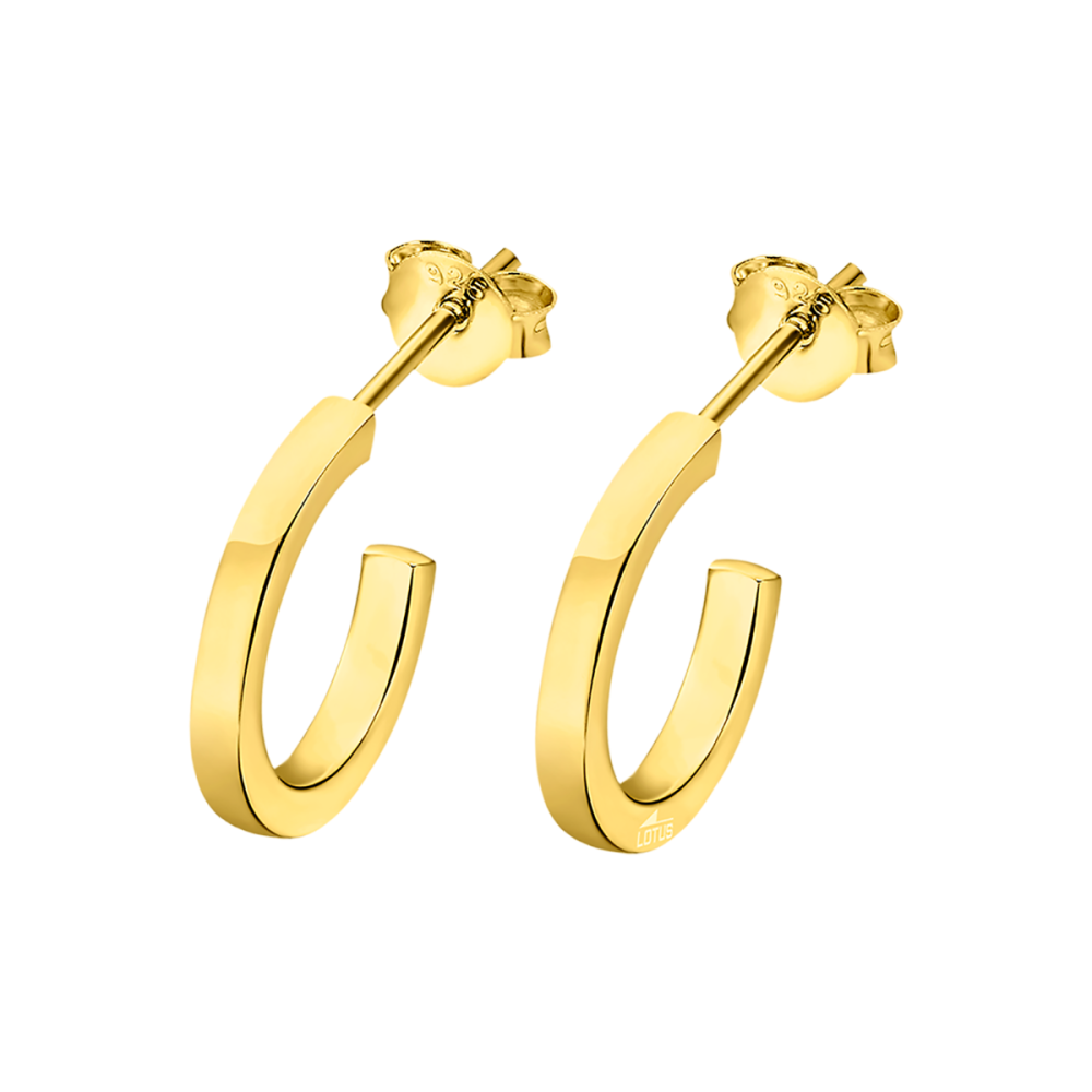 Lotus Orecchini Donna Argento Gold Semicerchio